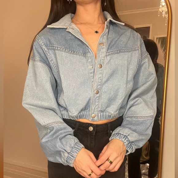 Prettylittlething cropped Jean jacket - Picture 1 of 3